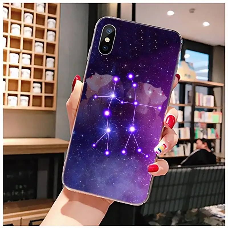 

12 constellation zodiac signs Phone Case coque Funda Transparent for iPhone 11 12 mini pro XS MAX 8 7 6 6S Plus X 5S SE 2020 XR