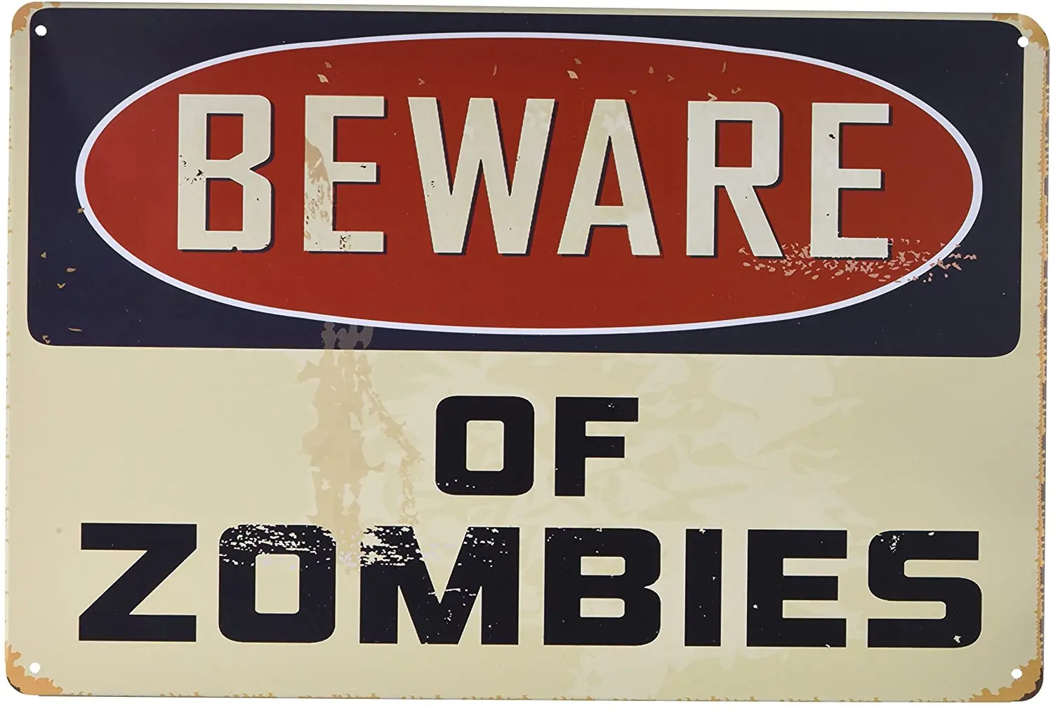 

ERLOOD Beware of Zombies, Metal Tin Sign, Retro Vintage Tin Sign 12" X 8"
