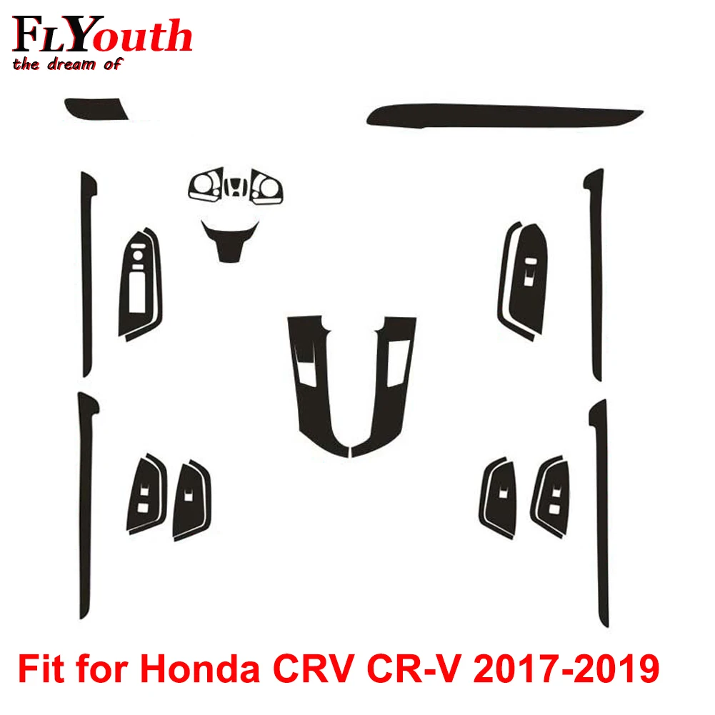 

Наклейка из углеродного волокна для Honda CRV CR-V 2017-2019 5D, автомобильная панель переключения передач, держатель стакана для воды, панель, рамка, О...