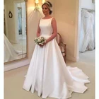 Атласное свадебное платье в стиле бохо, длинное платье для невесты