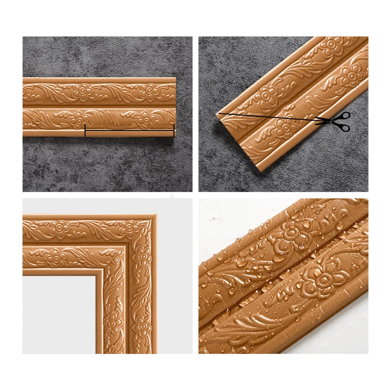 Xpe Foam Self-Adhesive Ceiling Corner Line Solid Color Waterproof Background Wall Frame Edge Banding Home Decoration Baseboard | Дом и сад