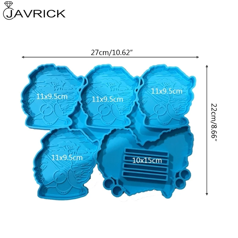 

Afro Female Rolling Tray Epoxy Resin Mold African Goddess Fruit Plate Silicone Mould DIY Crafts Jewelry Casting Tools