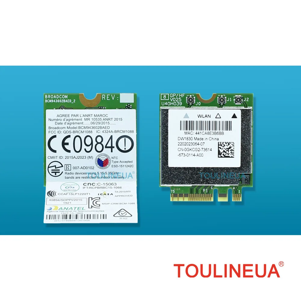 Фирменная Новинка DW1830 BCM943602BAED GKCG2 NGFF 1300 Мбит/с BT4.1 WiFi сетевая карта лучше чем BCM94352Z