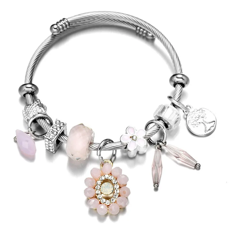 

Emerging brand designer high-quality ornament flowers / tree stainless steel bracelet Bracelet Titanium steel bracelet jewelry