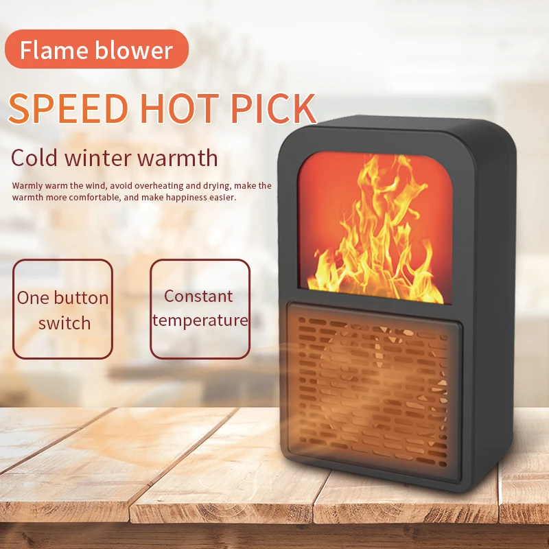 Portable 3D Flame Heater Space Home Mini Electric Heaters Heated Room Heaters Fan Small Heating Stove Radiator Machine for EU/US