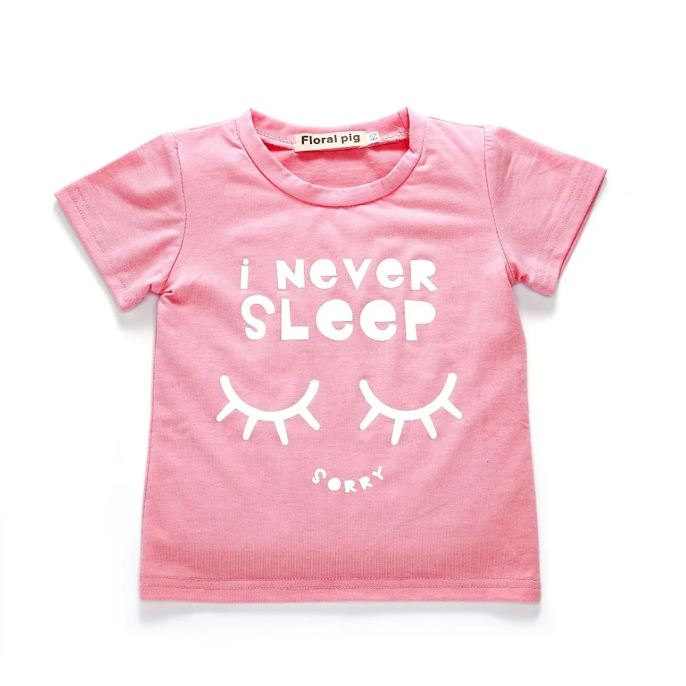 2018 комплект одежды для девочек изысканные комплекты розовая футболка с надписью