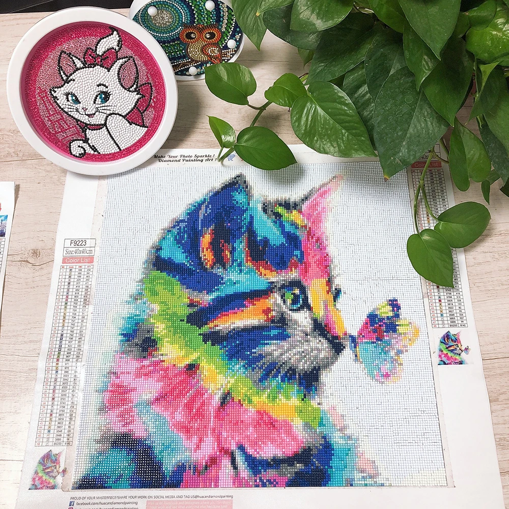 Алмазная живопись Huacan сделай сам с животными полная выкладка алмазная вышивка