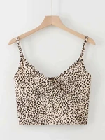 leopard print surplice cami top