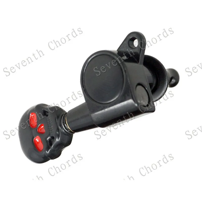 Набор из 6 черных электрогитарных струн кнопка в виде черепа тюнер с кнопками