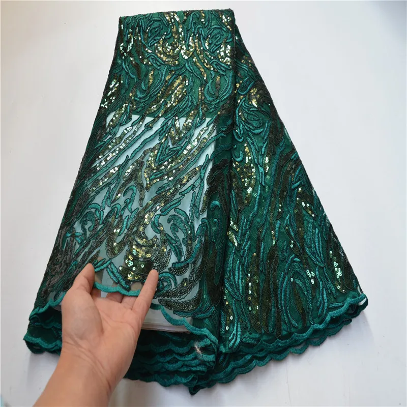 

Nigerian Sequins Lace Fabrics High Quality Lace African Net Lace Fabric Wedding French Tulle Lace Material For Women LSN873