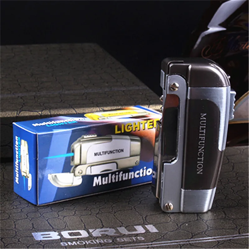 

Jet Multifunction Torch Lighter Metal Turbo Inflatable Gas Butane Pipe Lighter Outdoor Windproof Cigarette Cigar Accessories