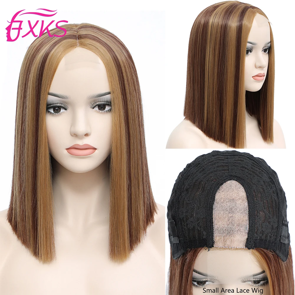 

Blonde Brown Synthetic Lace Wigs Colorful Straight Hair Short Bob Lace Wigs For Women Pink Blue Purple Synthetic Wigs 14InchFXKS