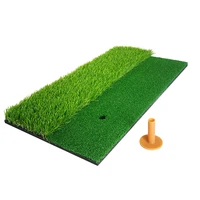 2 in 1 golf hitting practice training mat artificial lawn grass pad with tee percet design durable golf practice mat