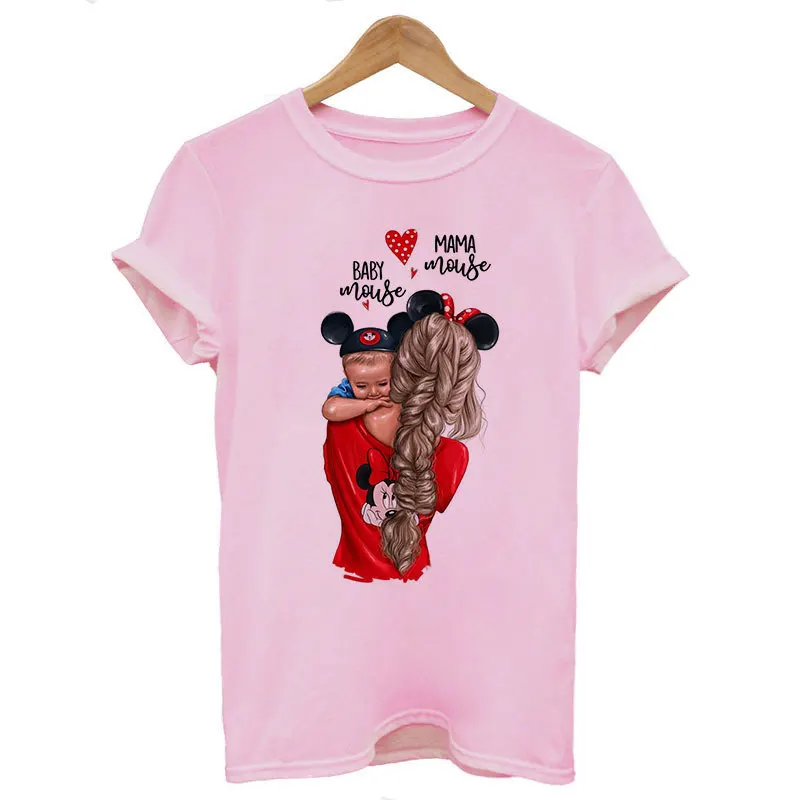 2019 New Women T-shirt Casual Harajuku Mom and Baby Print Tops Tee Summer Female T Shirt Short Sleeve for Clothing | Женская одежда