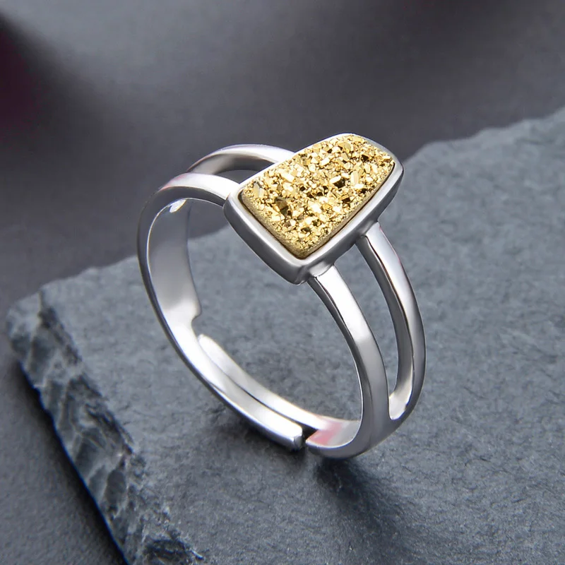 925 стерлингового серебра роскошный женский нерегулярные желтого цвета с