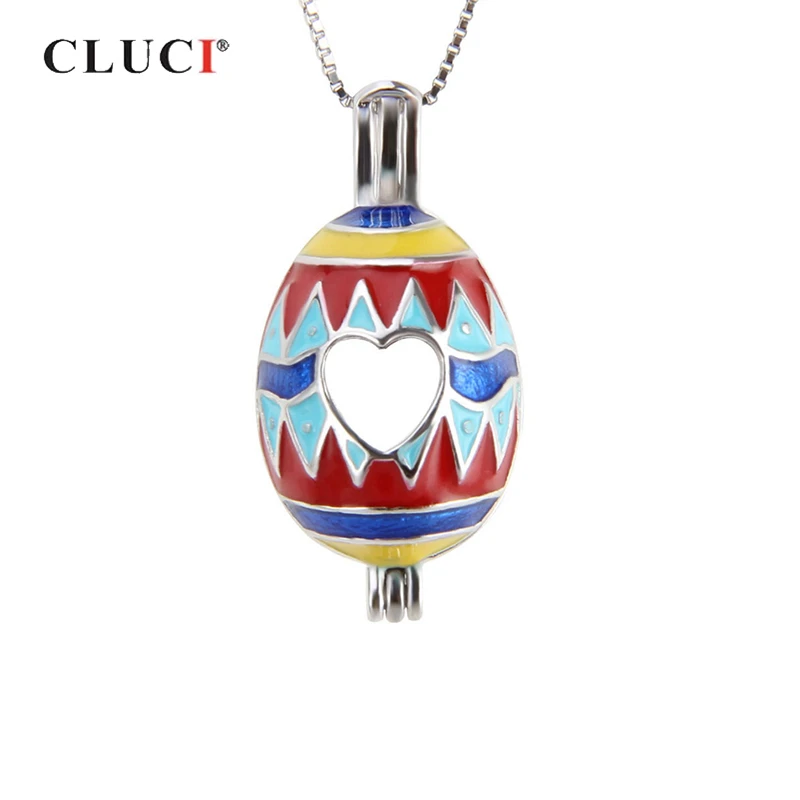 CLUCI 925 пробы серебряная подвеска Очаровательная красочная Пасхальная Подарочная