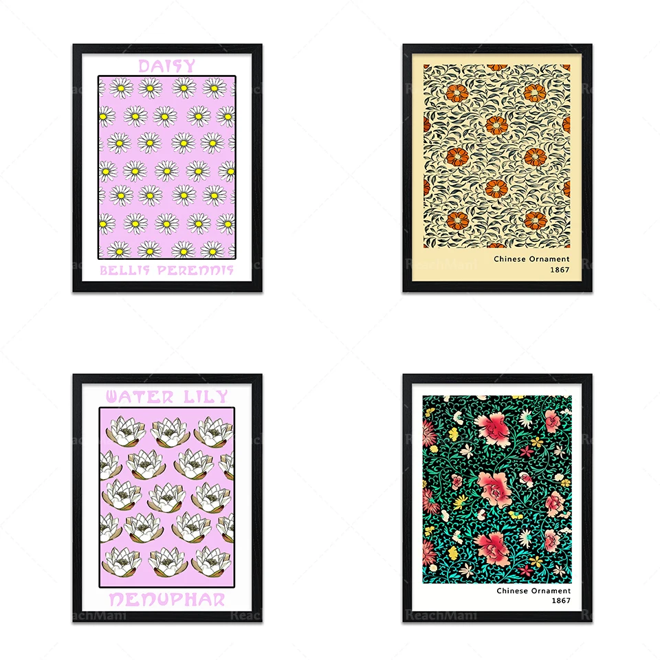 Художественная печать растений и цветов-Выставочный плакат