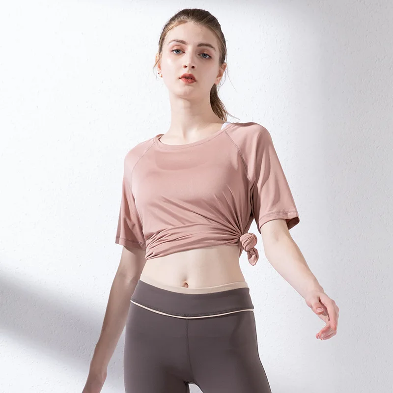Wmuncc фитнес тренажерный зал Йога Топ Женская футболка для тренировок спортивная