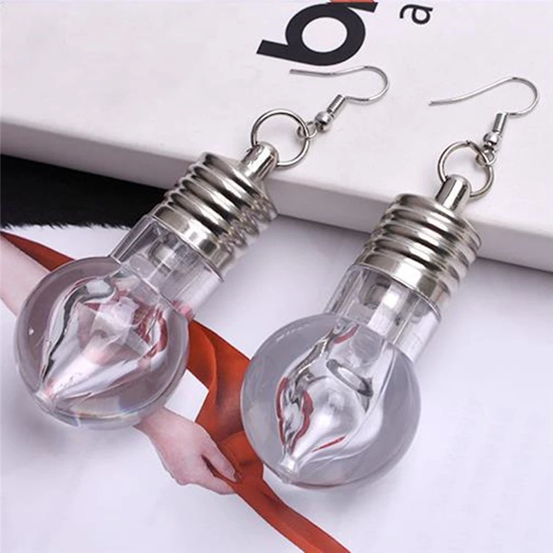 Новинка женские модные забавные серьги в виде прыгающих лампочек для ночного