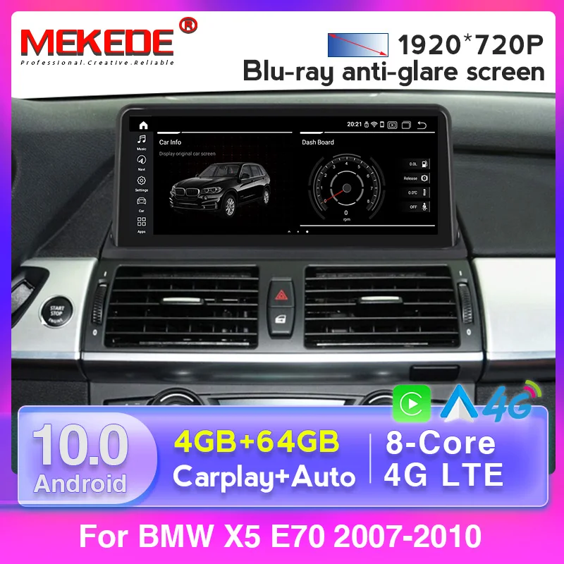 IPS Snapdragon 625 Android 10 0 автомобильный радиоплеер навигация carplay GPS для BMW X5 E70/X6 E71 (2007 2013)