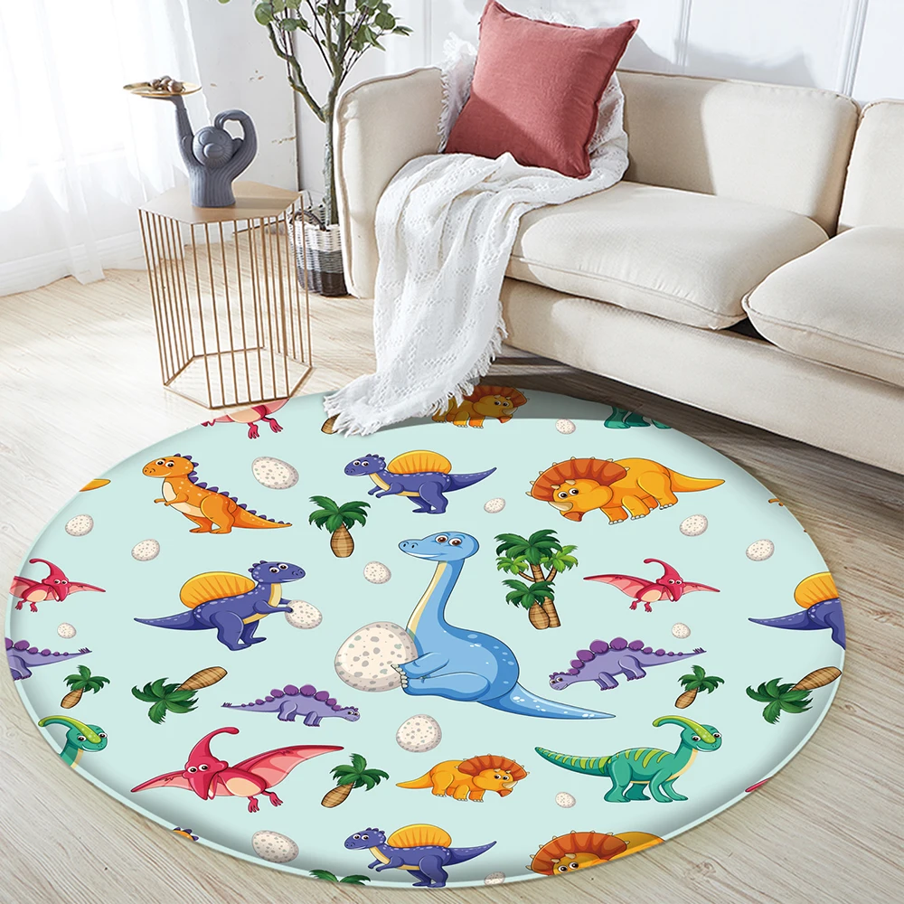 

2021 New Good Quality Rug Children's Flannel Carpet Rug Animal Pattern For Baby The Play In Children's Room Round Carpet