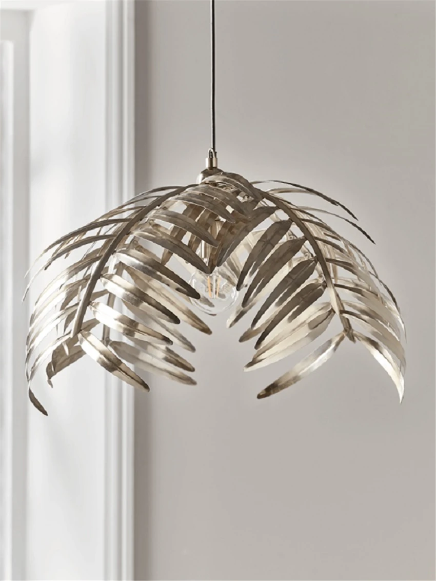 Американский кантри Железный кулон в форме листика дерева освещение для спальни