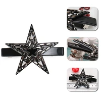 noble hair barrette five pointed star and rhinestone hair accessories shiny christmas hair barrette acetate hair clips