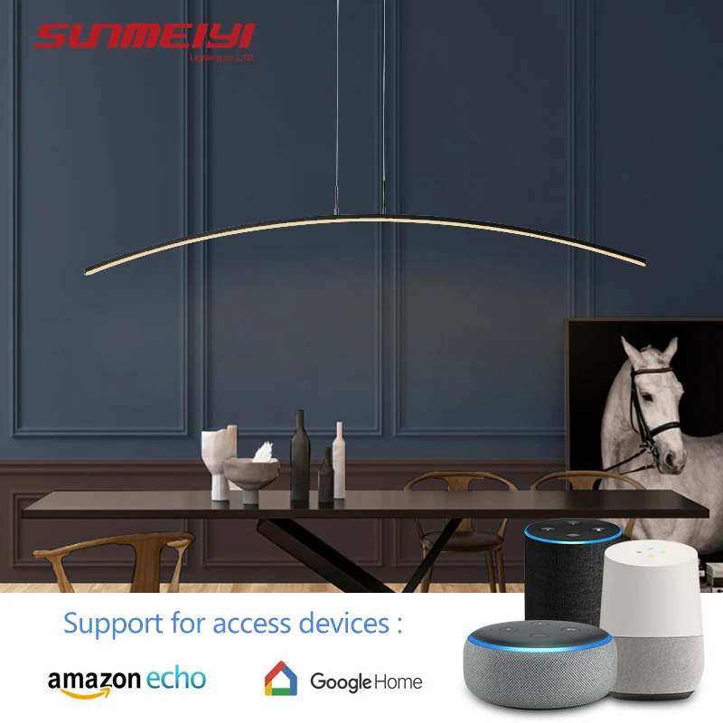 Скандинавские светодиодные подвесные светильники управление голосом Google home