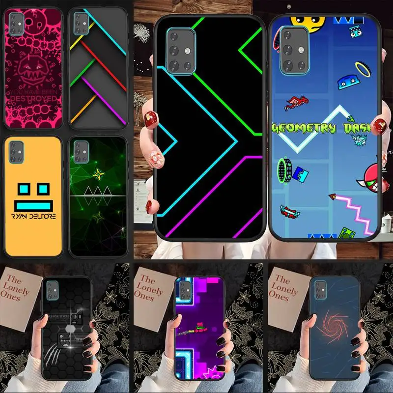 

Hot game Geometry Dash Phone Case TPU For Samsung S6 S7 S8 S9 S10 Plus S20 S21 S30Ultrs Fundas Cover