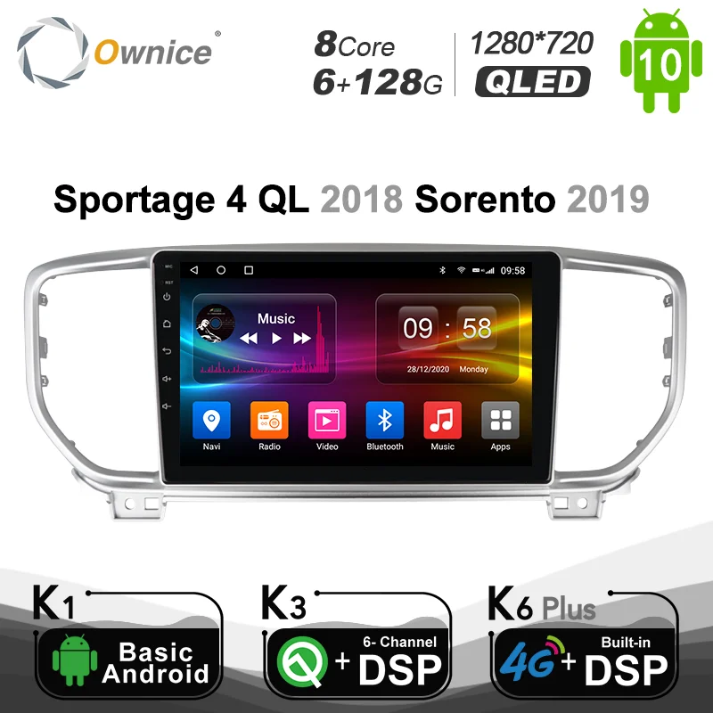 6G + 128G Ownice Android 10 0 8 основной для KIA Sportage KX5 2016 2019 2020 Автомагнитола Navi GPS dvd плеер DSP 4