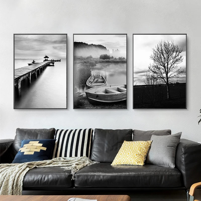 Скандинавский пейзаж холст настенное Искусство Плакат в скандинавском стиле