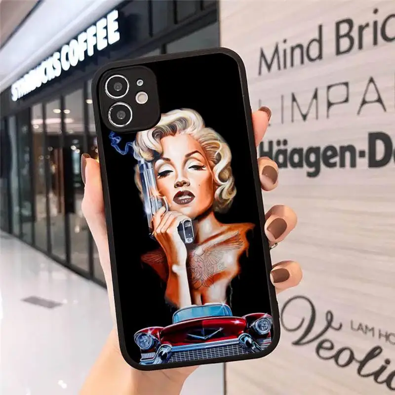 

Sexy girl Marilyn Monroe fashion Phone Case Matte Transparent for iPhone 7 8 11 12 s mini pro X XS XR MAX Plus cover funda
