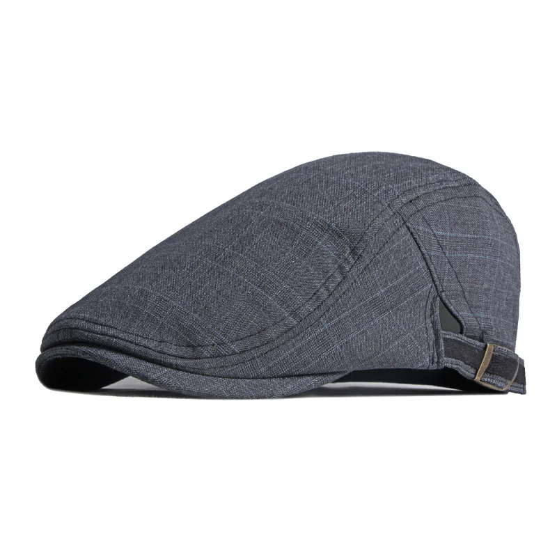 

British Vintage Beret Hat For Men Summer Herringbone Newsboy Cap Women Solid Color Flat Peaked Driver Cap Duckbill Painter Hats