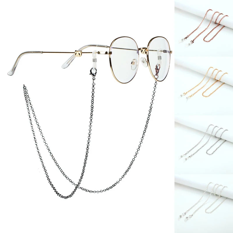 

2021 Fashion Sunglasses Mask Eyeglasses Chains Anti-Lost Earphone Holder Lanyard Black Gold/Sliver Color For Women Men Metal