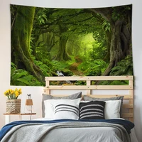 beautiful natural forest wall hanging landscape big waterfall plant tapestry bohemian home bedroom room decoration