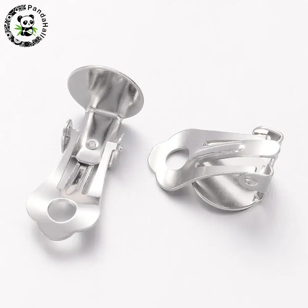 

Nickel Free Brass Clip-on Earring Findings Diy Earring Findings Ear Wire Jewelry Making Accessories, 18.5x9.5x8mm, hole: 3.3mm