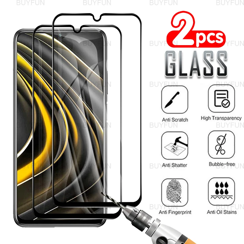 

Для Xiaomi Poco M3 2 шт защитное закаленное стекло для poco pocophone m3 6,53 Дюймов Полное покрытие Защитная пленка для переднего экрана Защитная пленка
