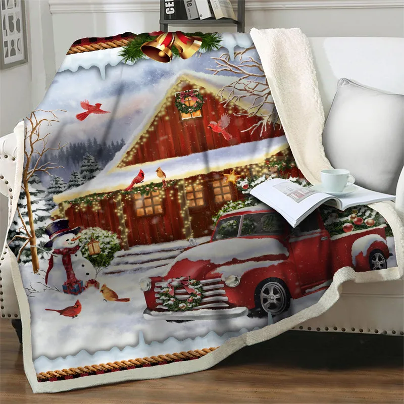 Мультяшное Флисовое одеяло с изображением снеговика надписью &quotMerry Christmas&quot 3D из