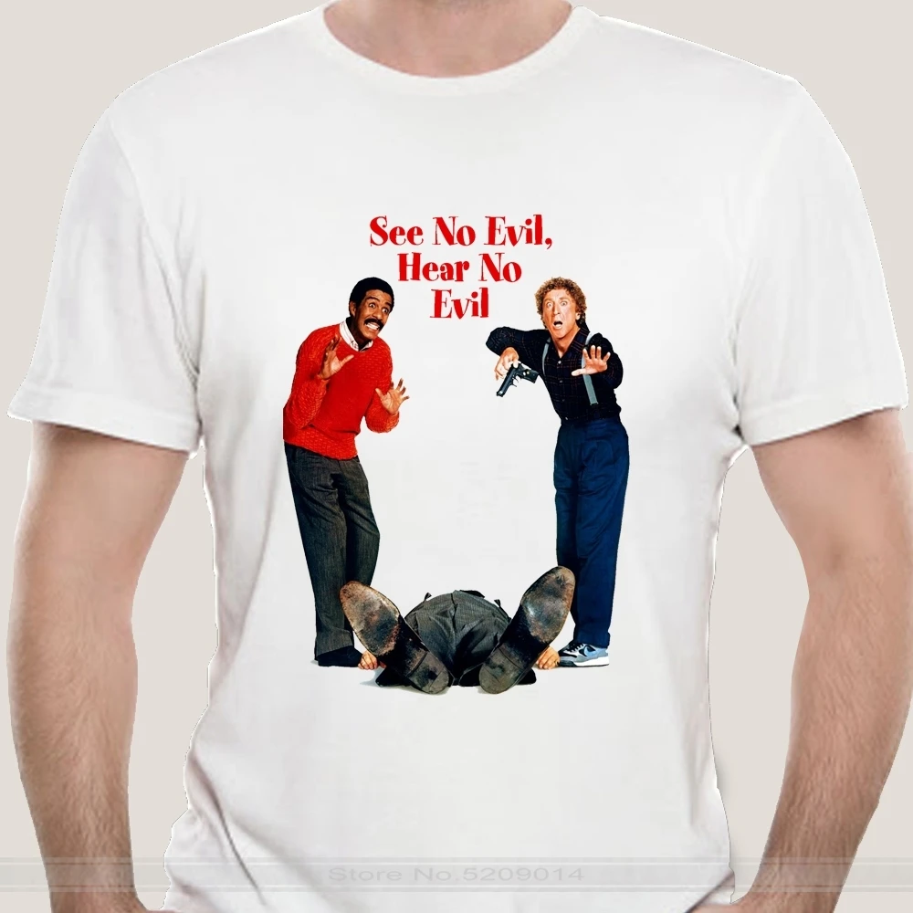 male brand teeshirt men summer cotton t shirt See No Evil Hear T WHITE all sizes S-5XL Richard Pryor Gene Wilder | Мужская одежда