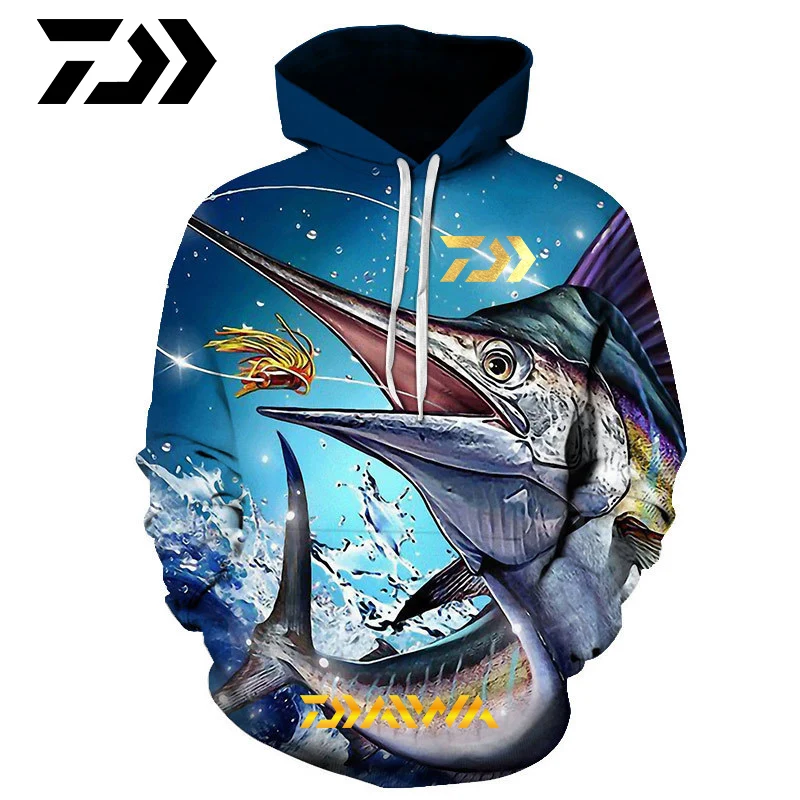 

Daiwa Fishing Hoodies New Animal Fishing Art Outdoor Fishing Clothes Tracksuit Funny 3D Print Hoodies/Sweatshirt/Jacket/Mens