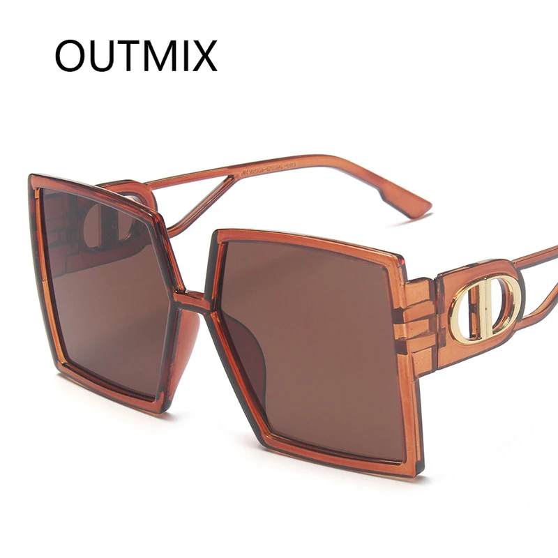 Солнцезащитные очки женские с большой оправой винтажные черные леопардовые UV400