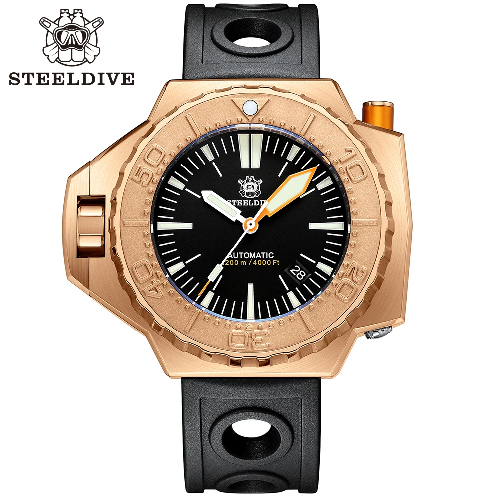 

Часы Steeldive Мужские механические, с автоподзаводом, с сапфировым стеклом, светящиеся, водонепроницаемые, 2021 м, 1200