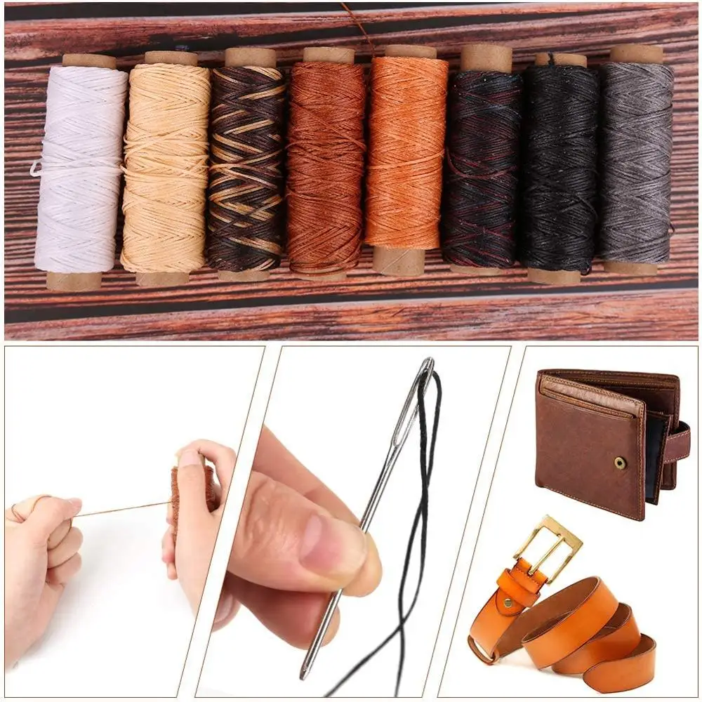 

LMDZ Leather Sewing Tools, Leather Working Supplies, Leather Working Kit with Prong Punch, Large-Eye Stitching Needles