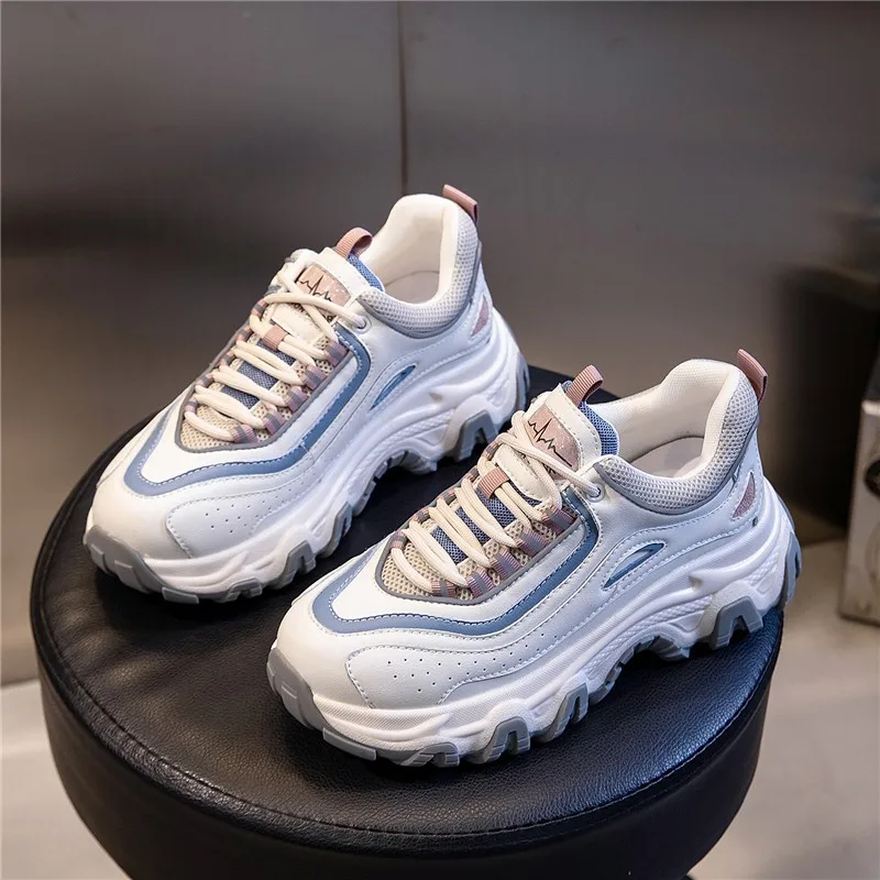 

Genuine Leather Flat Platform Mixed Colors Sneakers 2020 Summer Fashion Breathable Woman Shoes Increase Fashion Footwear