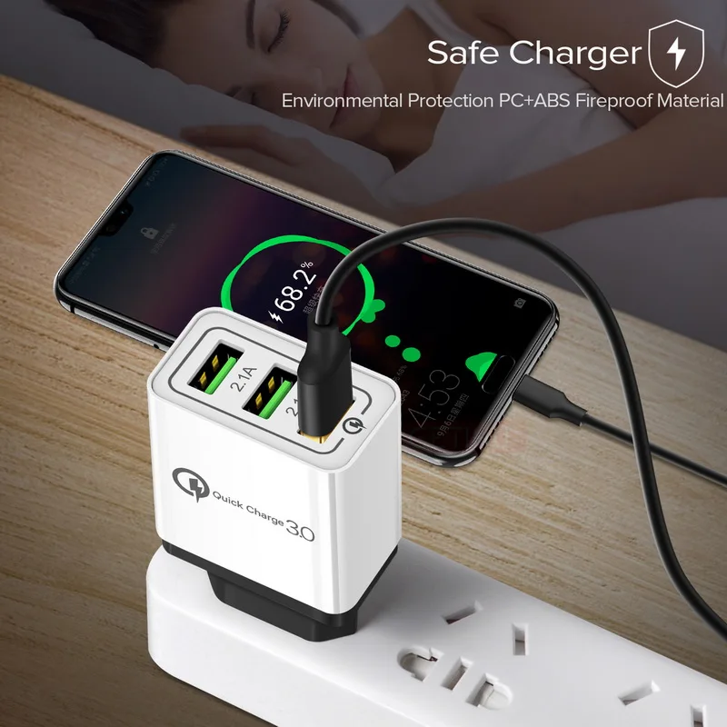 Зарядное устройство GETIHU сетевое с USB портом 18 Вт евровилка|Зарядные устройства