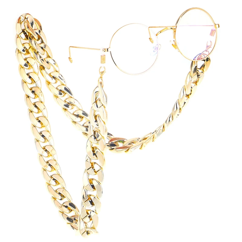 

Imixlot Simple Classic Metal Wide Sunglasses Chain Women Men Fashion Non-slip Reading Glasses Lanyard Hanging Necklace