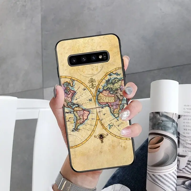 

World Map Travel Phone Case For Samsung Galaxy S7 S8 S9 S10 S10e S20 s21 s30 plus lite Ultra 5g