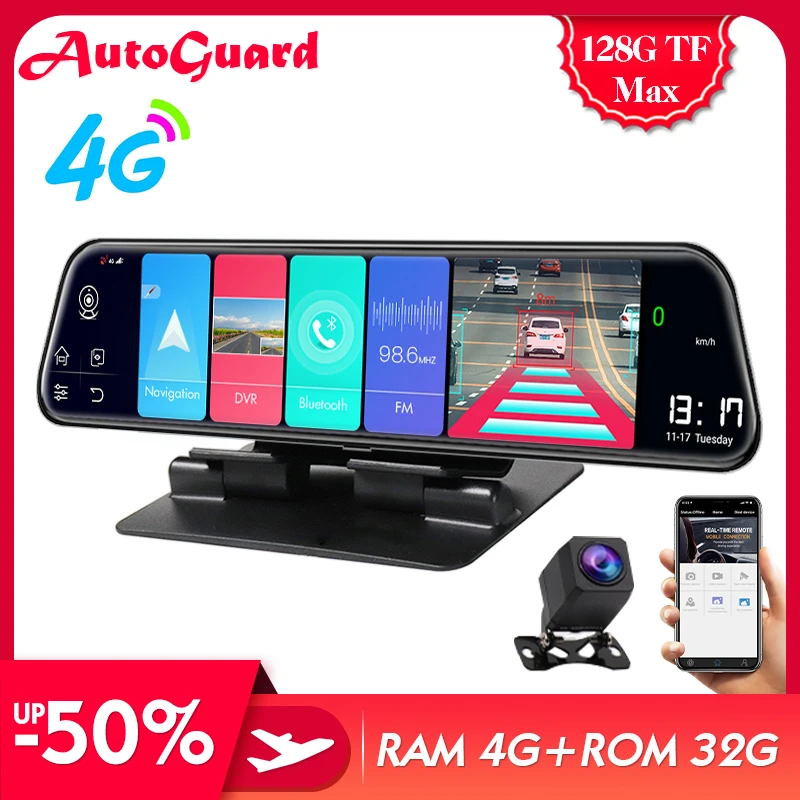 Автомобильное зеркало заднего вида 12 дюймов Android 8 1 FHD Автомобильный