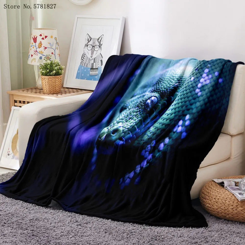 

Фланелевое Одеяло в виде змеи с 3D рисунком, ужасные животные, Флисовое одеяло, домашнее одеяло для спальни, мягкое покрывало для дивана