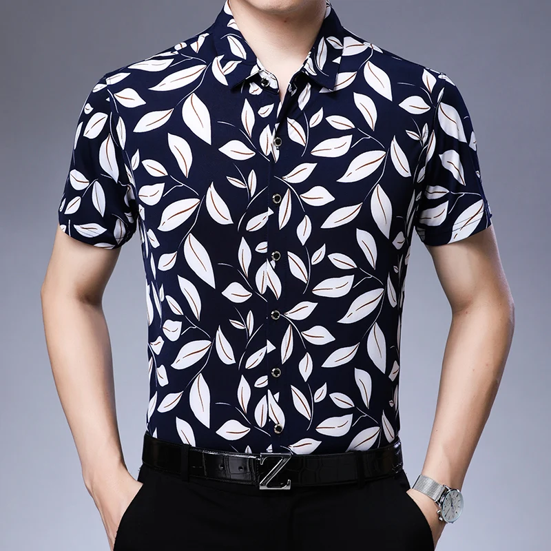 Оптовая продажа мужские рубашки одежда большого размера с цветами для мужчин